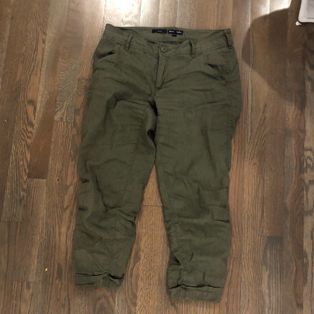 Gap cropped hadley cargo green pants 6